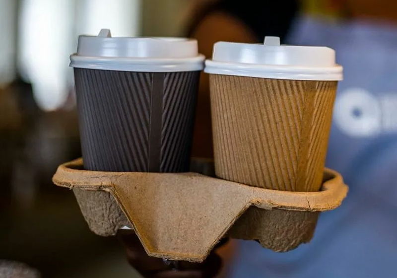 Disposable Bagasse Double Cup Holder