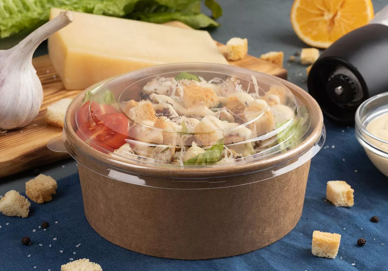 Mga Disposable Biodegradable Salad Paper Bowl