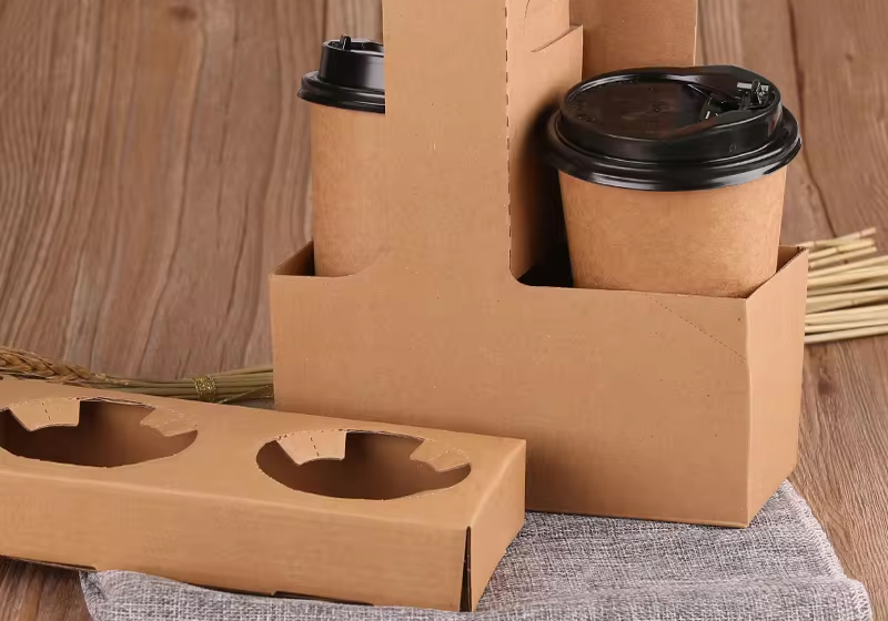 Disposable Kraft Paper Double Cup Holder